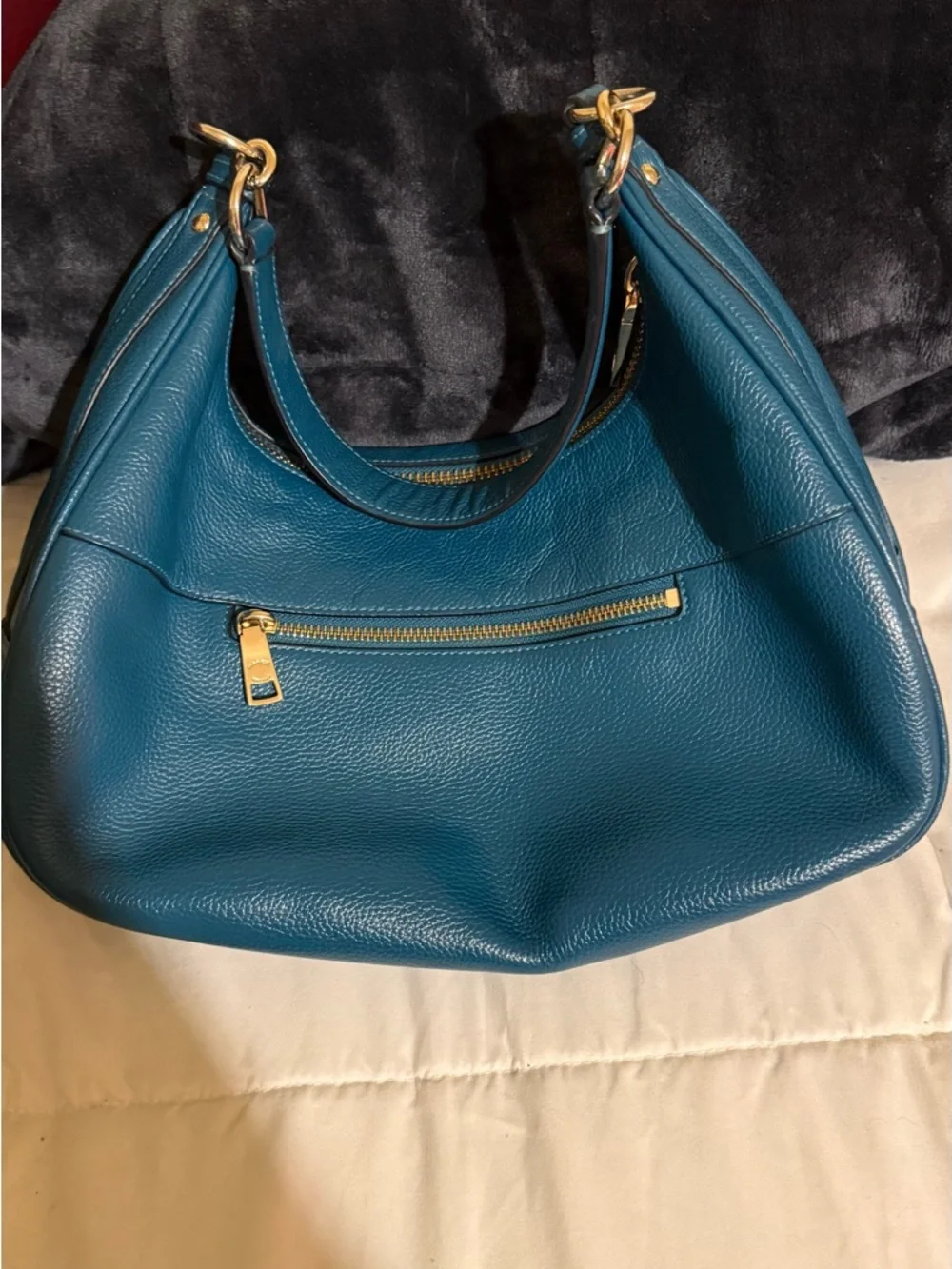 Coach Teal Leather Hobo Shoulder Bag
